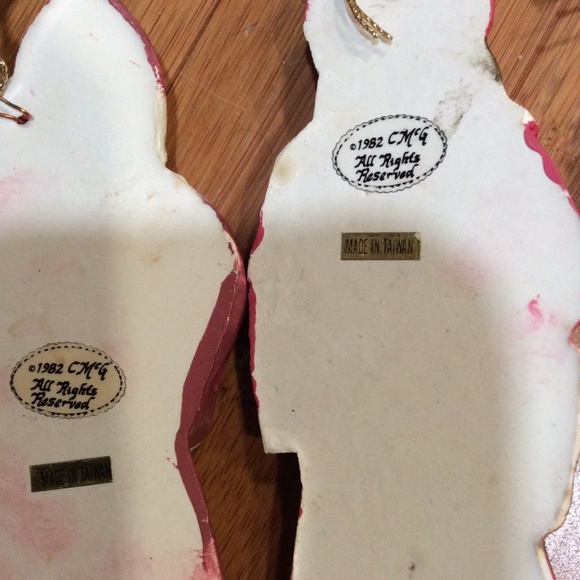 Lot of 4 Santa Claus 6” Clay Christmas Tree Ornaments 1982 Charlee McGee Vtg 80s - Picture 4 of 7